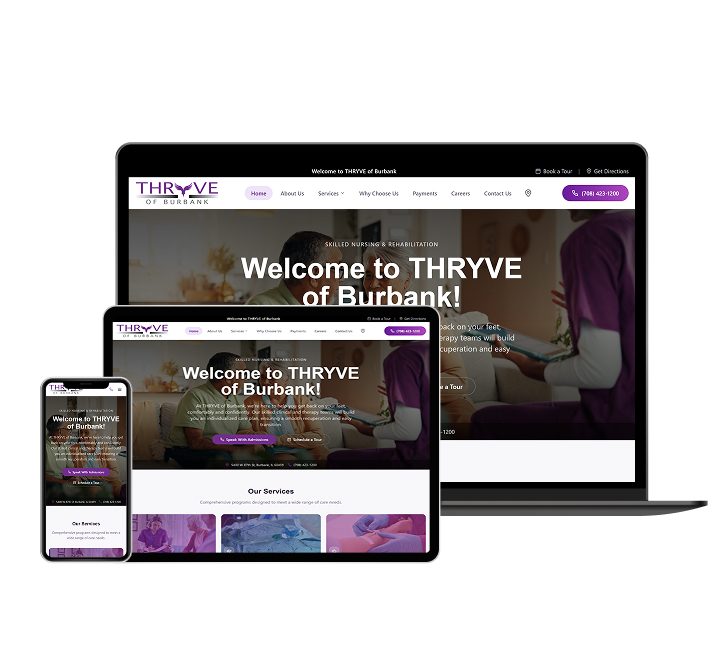 THRYVE of Burbank website designed by Falcon Marketing