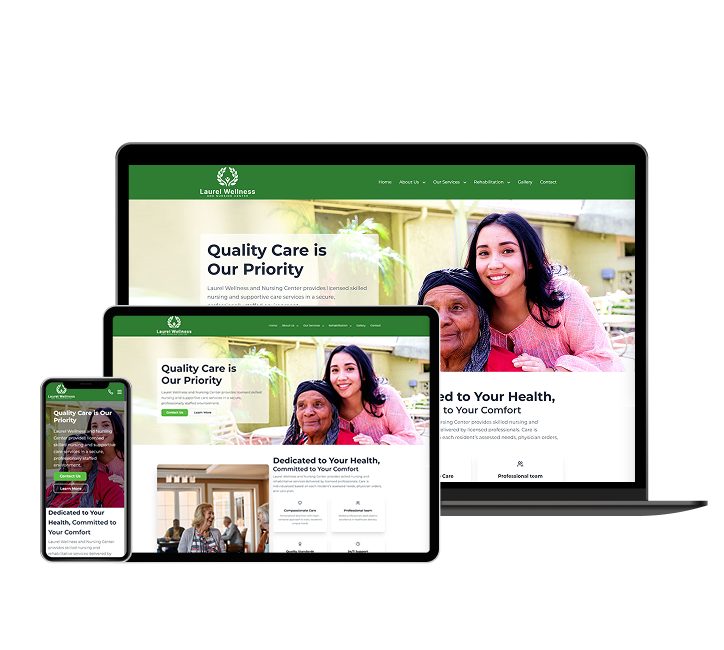 Laurel Wellness & Nursing website designed by Falcon Marketing