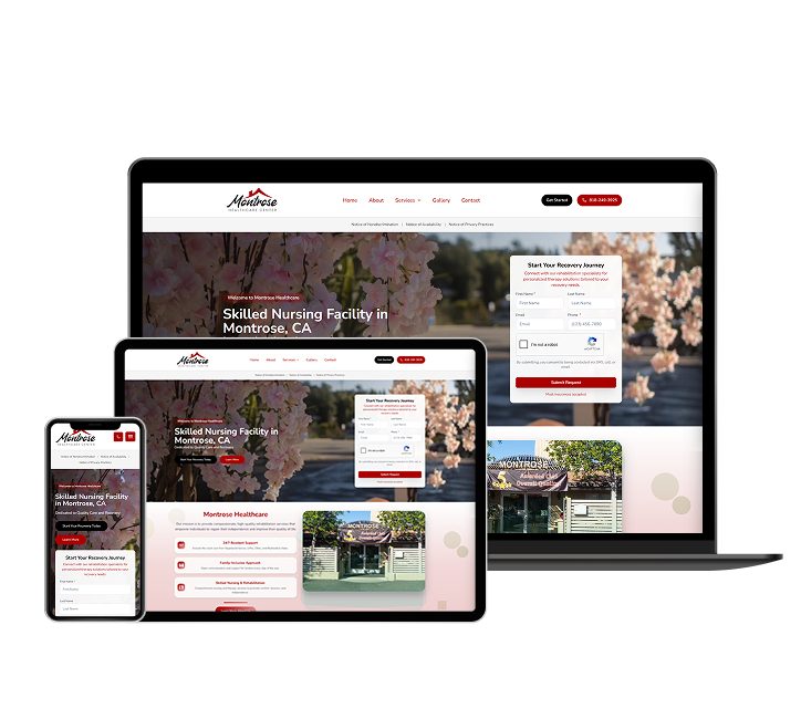 Montrose Healthcare website designed by Falcon Marketing