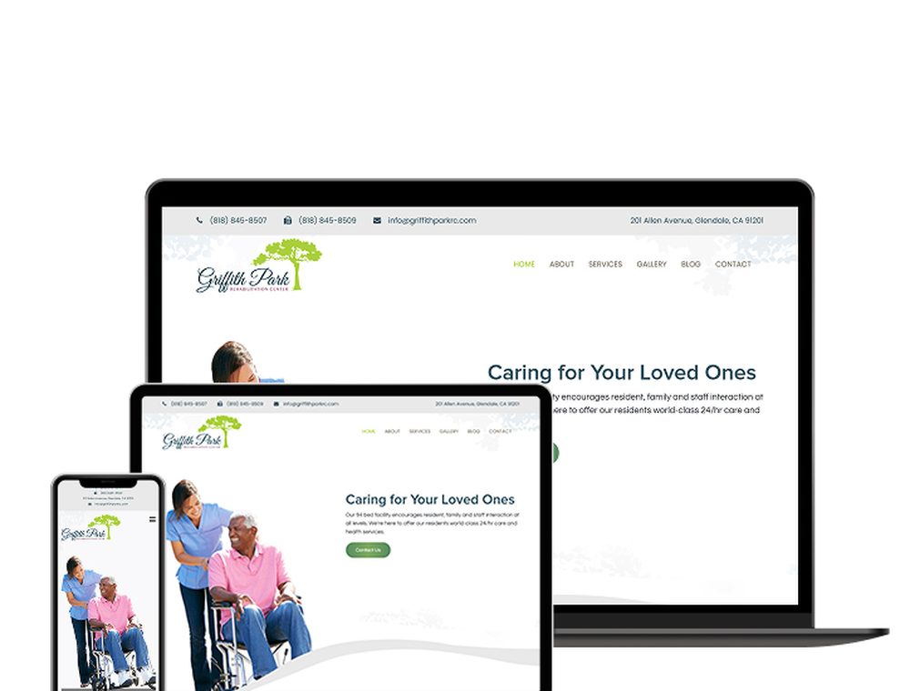 Griffith Park Healthcare website designed by Falcon Marketing