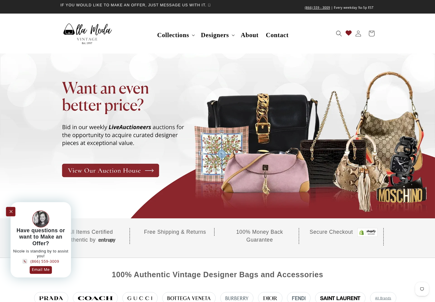 Alla Moda website designed by Falcon Marketing