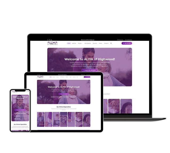 ALIYA of Highwood website designed by Falcon Marketing