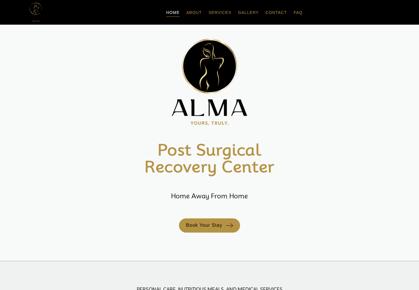 Alma After Care website designed by Falcon Marketing