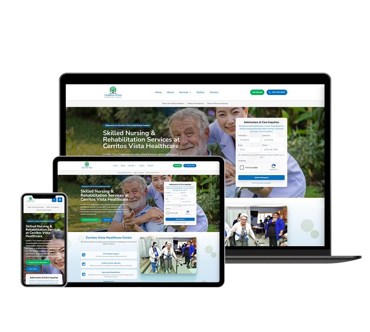 Cerritos Vista Healthcare website designed by Falcon Marketing