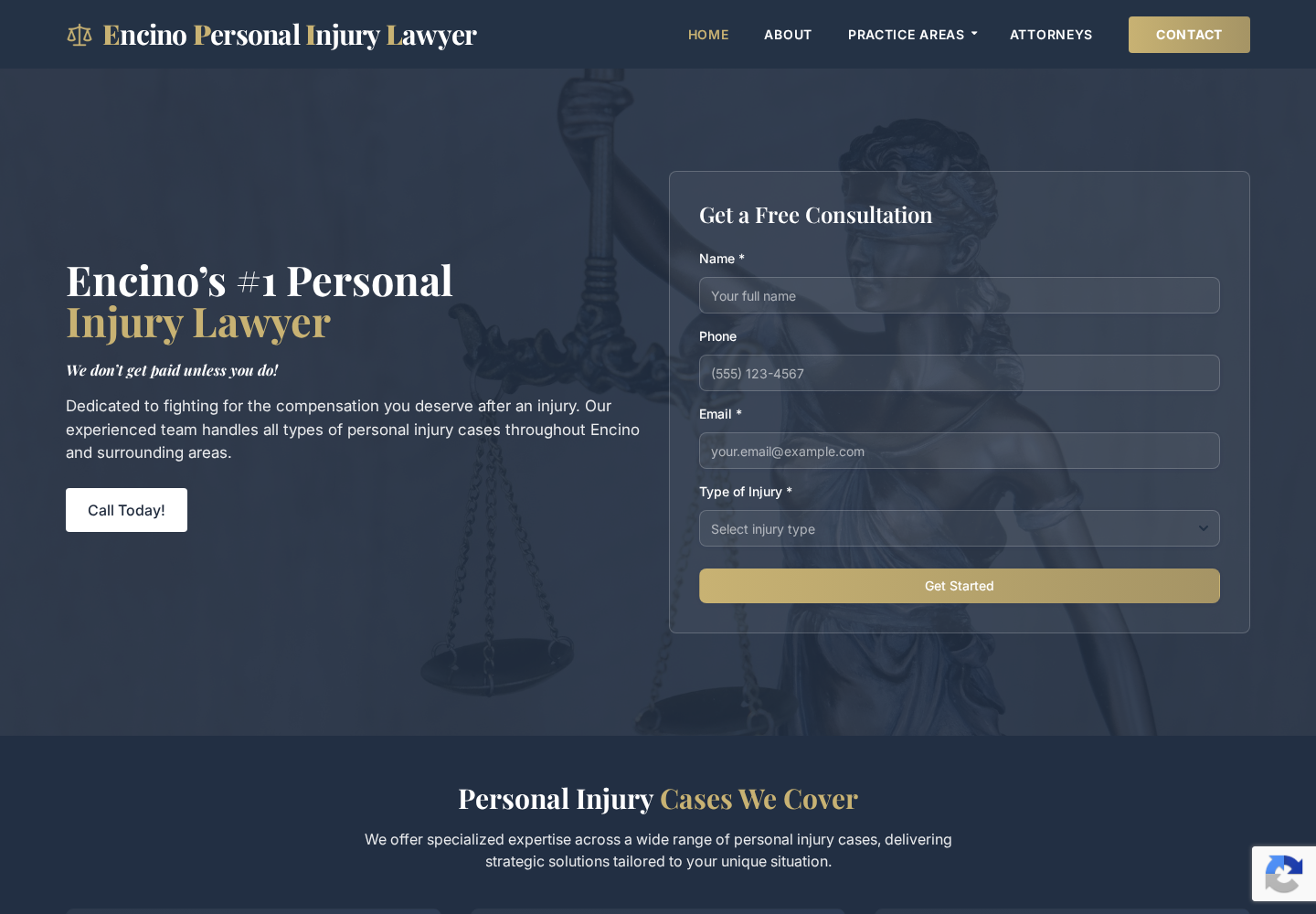 Encino Personal Injury Lawyer website designed by Falcon Marketing