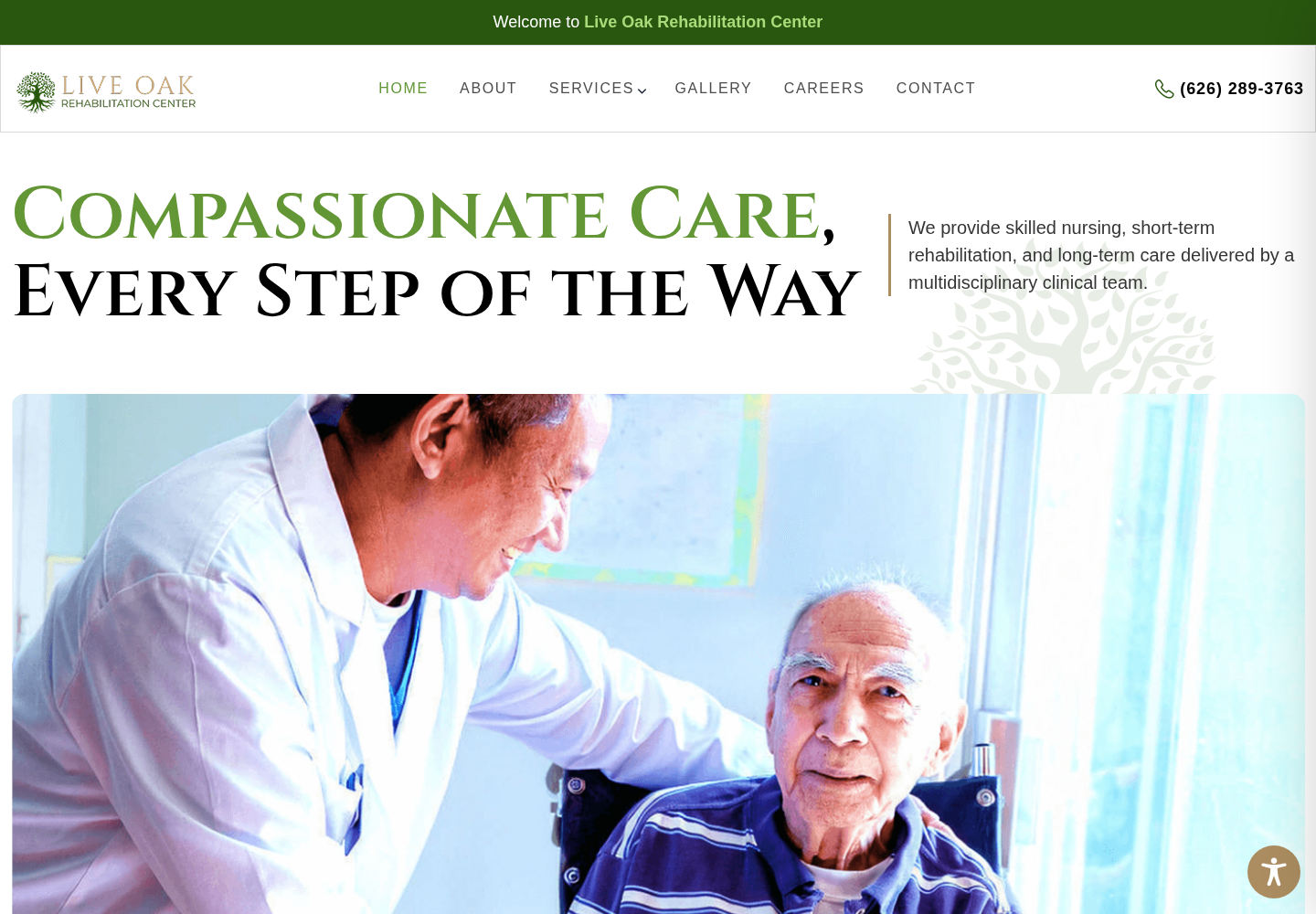 Live Oak Rehabilitation website designed by Falcon Marketing