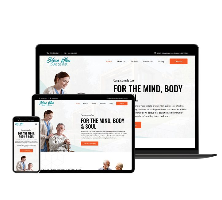 Mesa Glen Care Center website designed by Falcon Marketing