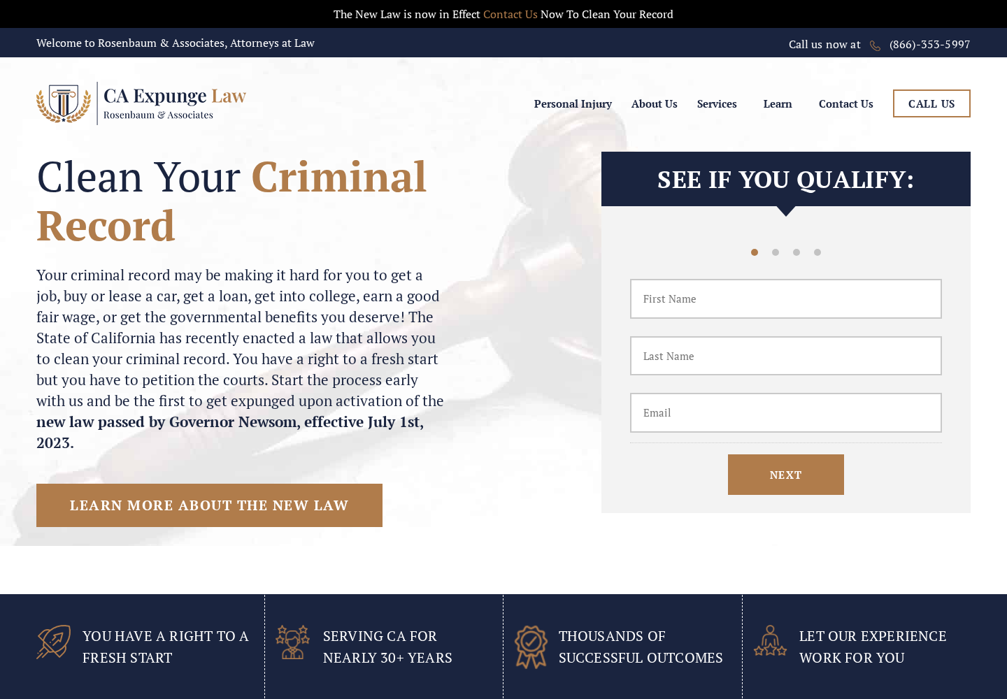 CA Expunge Law website designed by Falcon Marketing