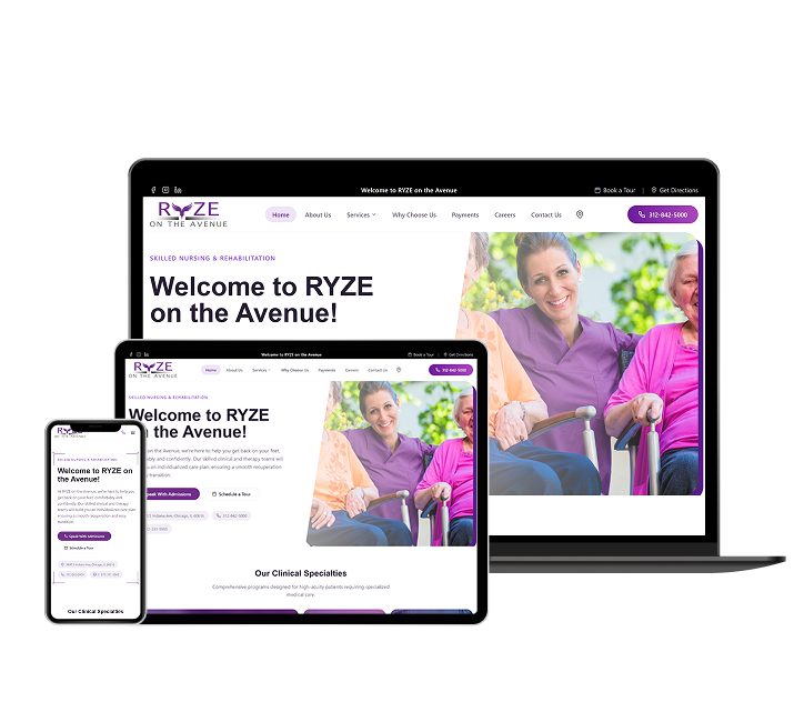 RYZE on the Avenue website designed by Falcon Marketing