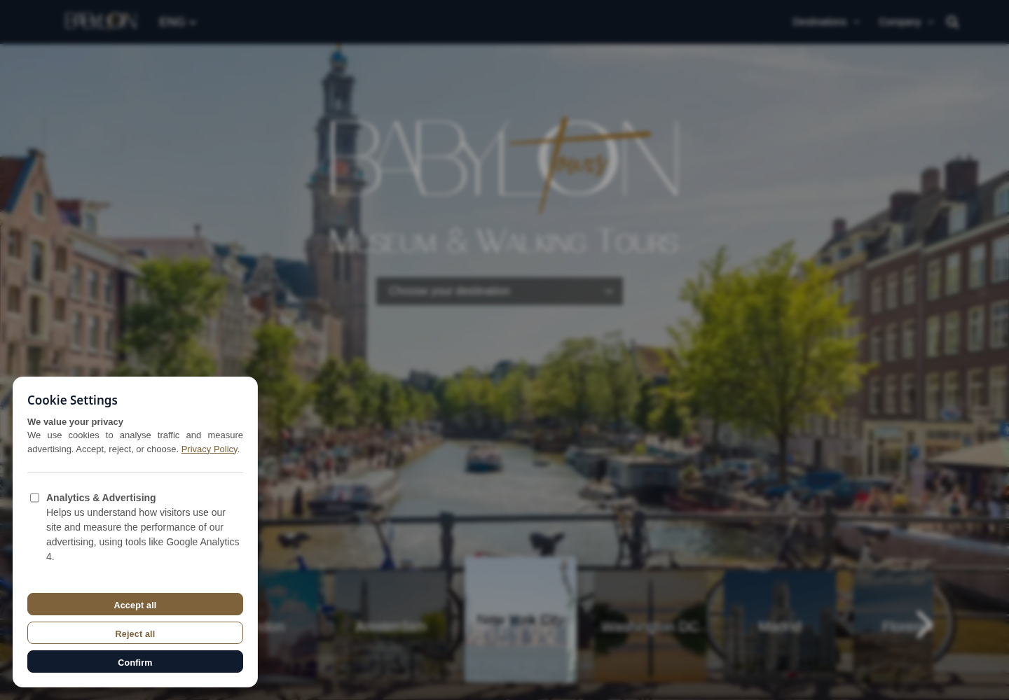 Babylon City Tours website designed by Falcon Marketing