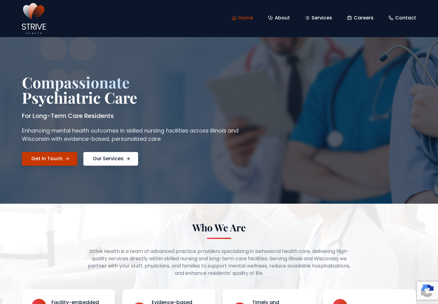Strive Health website designed by Falcon Marketing