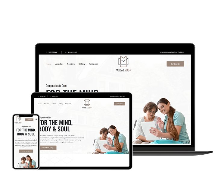 Miracle Mile Healthcare website designed by Falcon Marketing