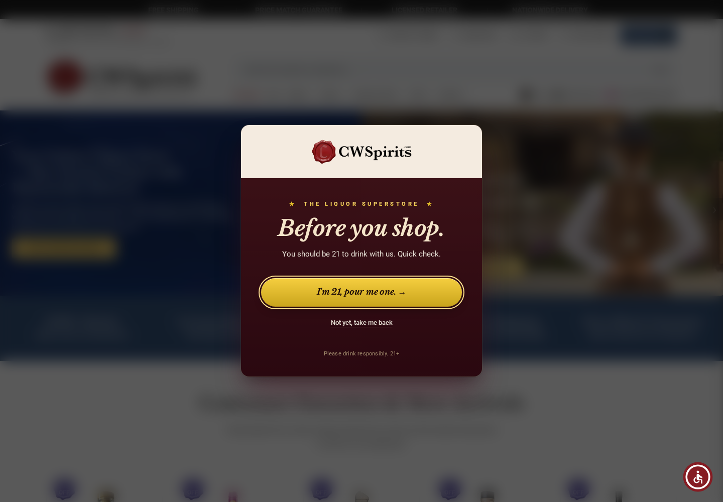 Country Wine & Spirits website designed by Falcon Marketing
