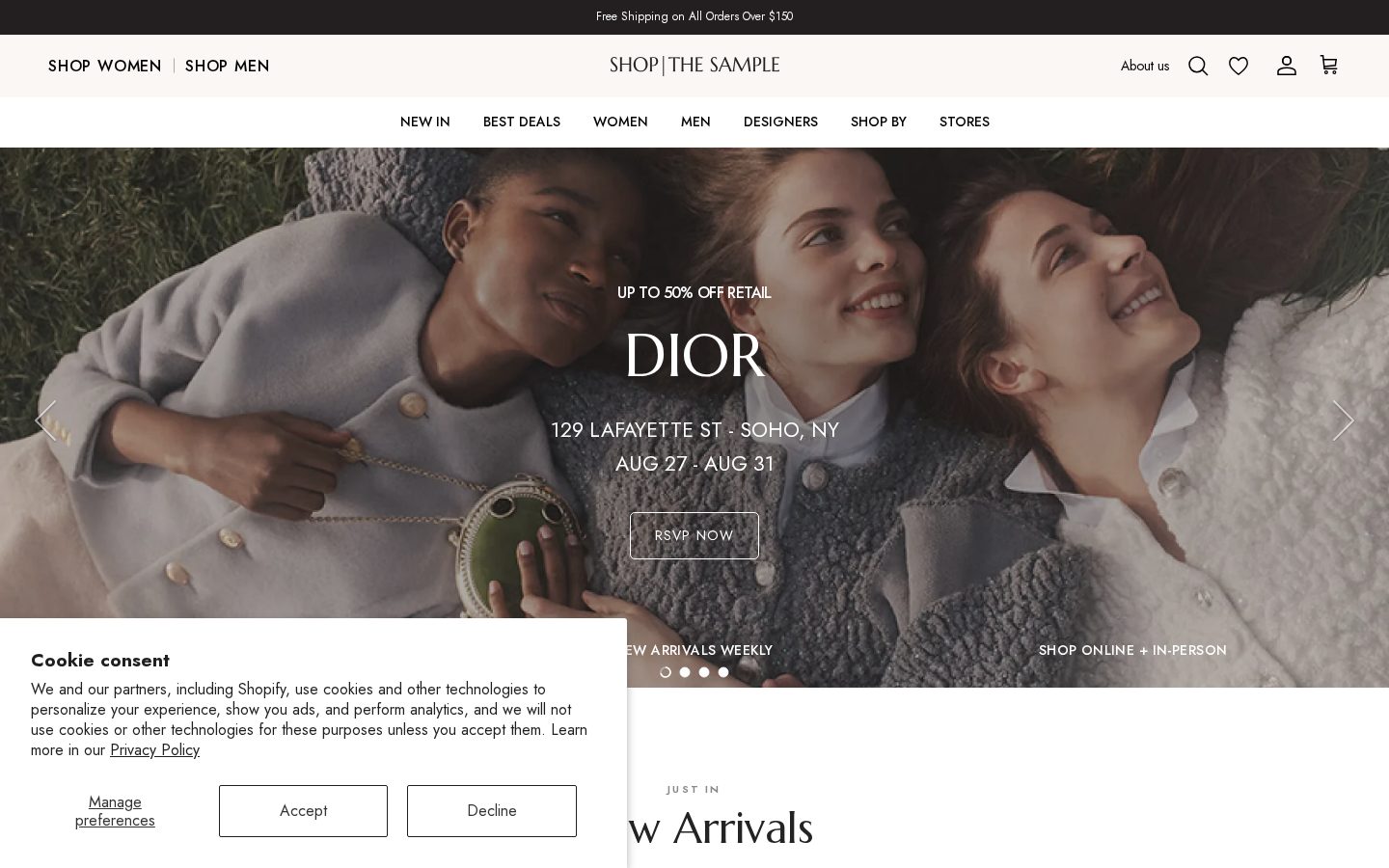 Shop The Sample website designed by Falcon Marketing