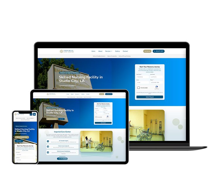Imperial Care Center website designed by Falcon Marketing