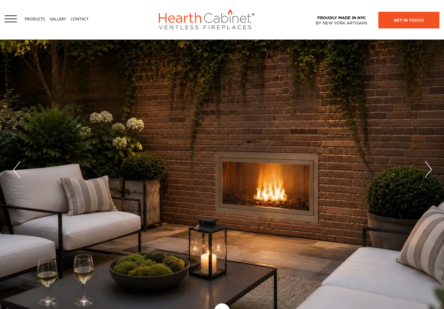 Hearth Cabinet website designed by Falcon Marketing