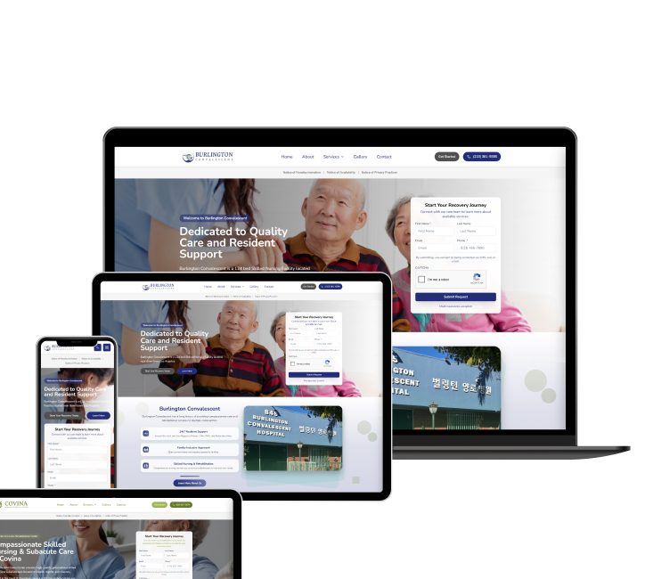 Burlington Convalescent website designed by Falcon Marketing