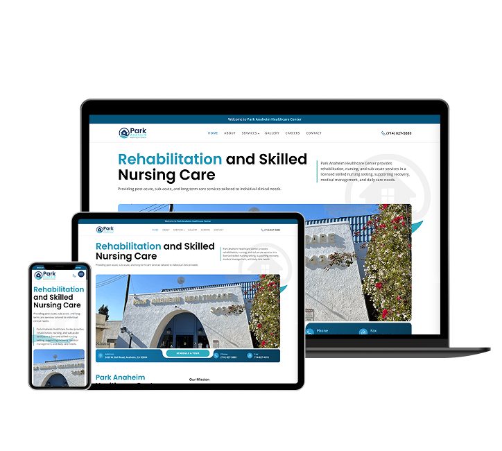 Park Anaheim Healthcare website designed by Falcon Marketing