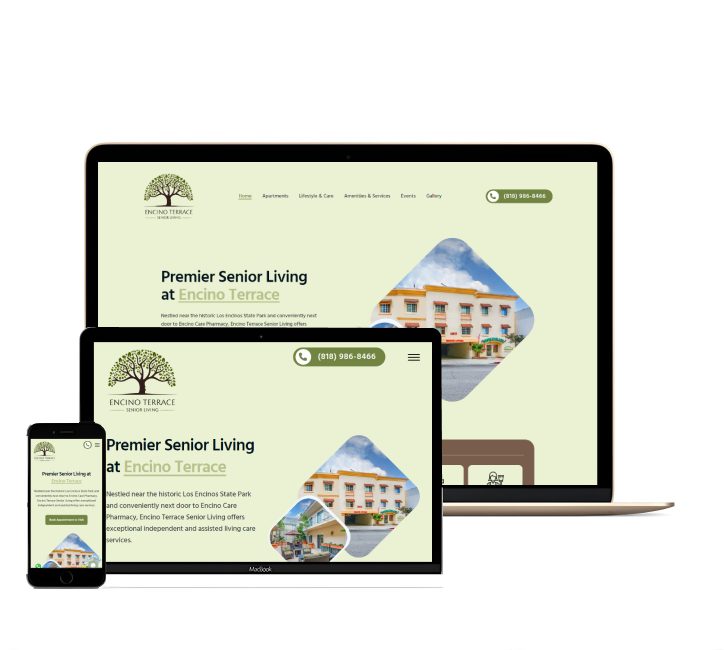 Encino Terrace Senior Living website designed by Falcon Marketing