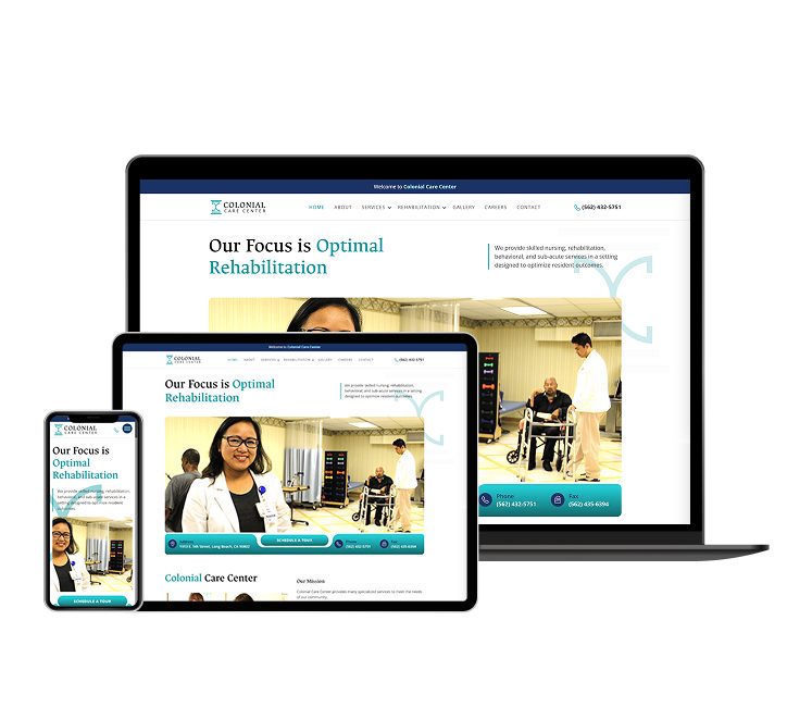 Colonial Care Center website designed by Falcon Marketing