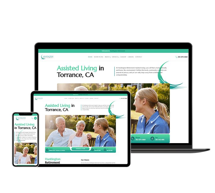 Huntington Retirement website designed by Falcon Marketing