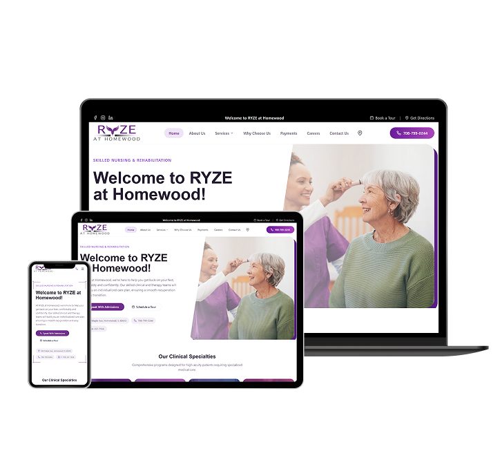 RYZE at Homewood website designed by Falcon Marketing