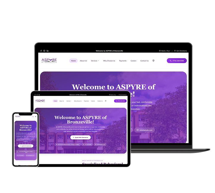 ASPYRE of Bronzeville website designed by Falcon Marketing