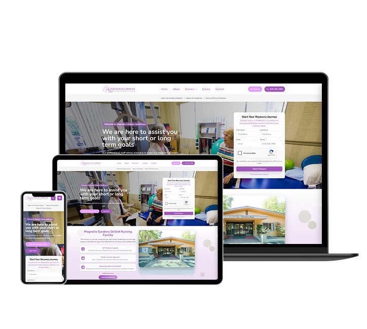 Magnolia Gardens Healthcare website designed by Falcon Marketing