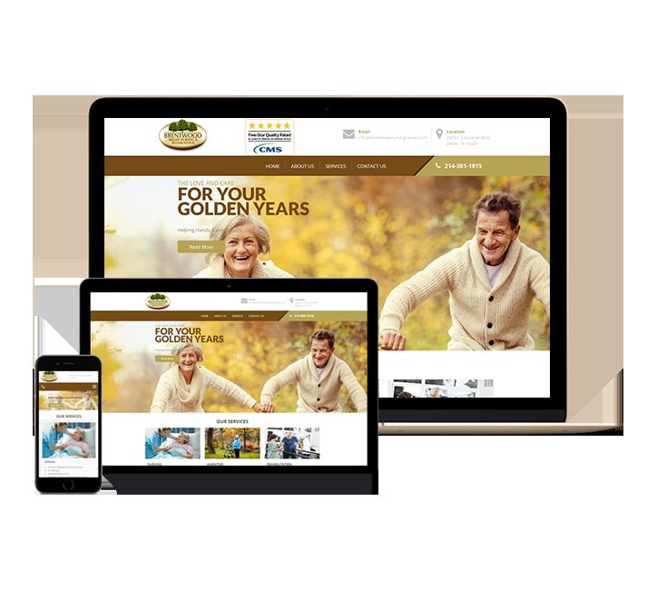 Brentwood Nursing Center website designed by Falcon Marketing