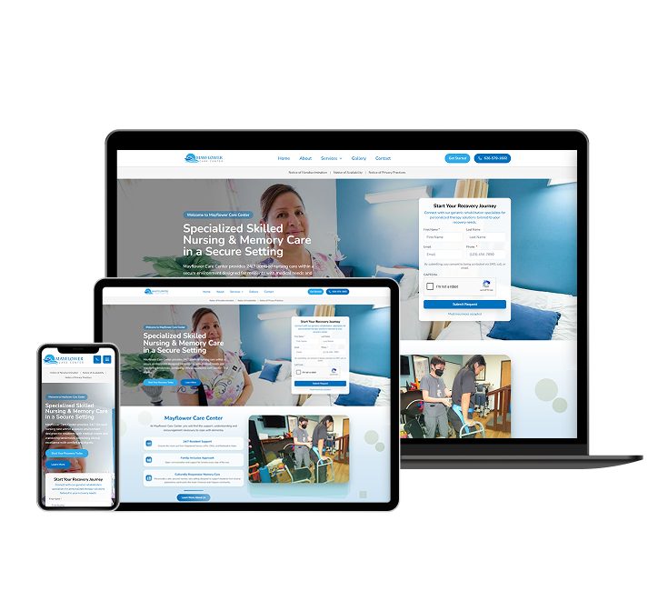 Mayflower Care Center website designed by Falcon Marketing