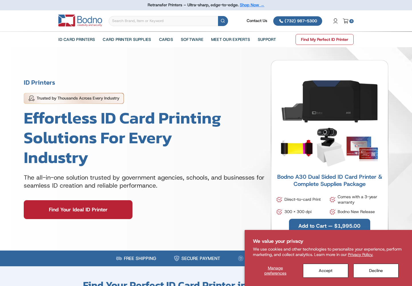 Bodno website designed by Falcon Marketing