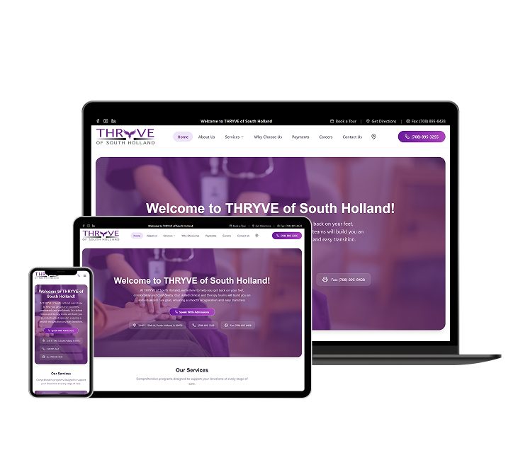 THRYVE of South Holland website designed by Falcon Marketing
