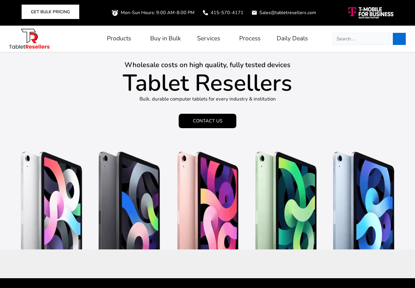 Tablet Resellers website designed by Falcon Marketing
