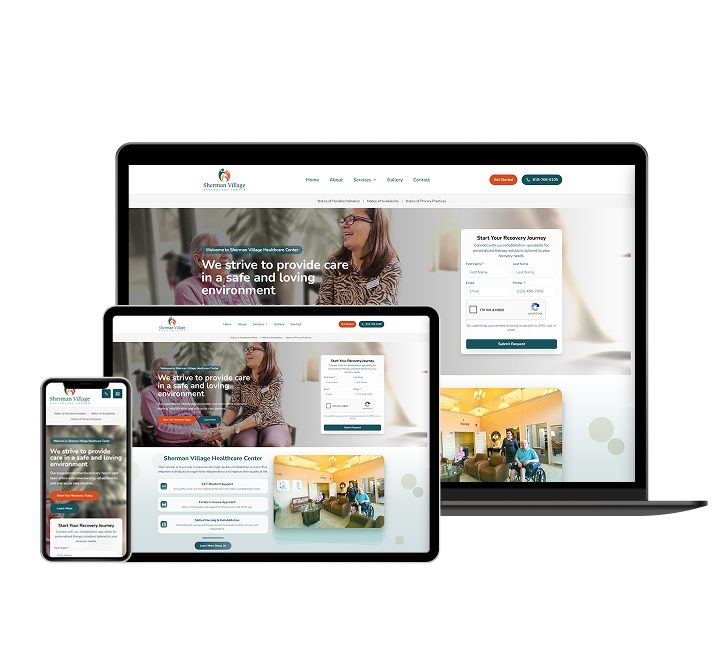 Sherman Village Healthcare website designed by Falcon Marketing