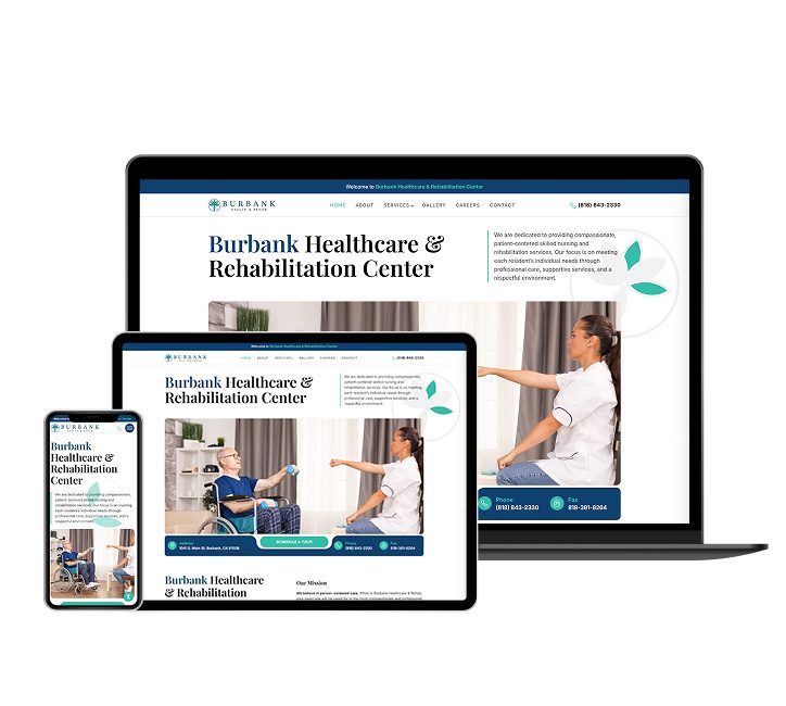 Burbank Healthcare website designed by Falcon Marketing