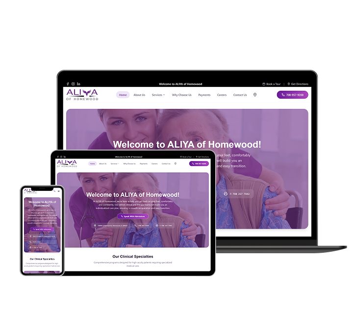 ALIYA of Homewood website designed by Falcon Marketing