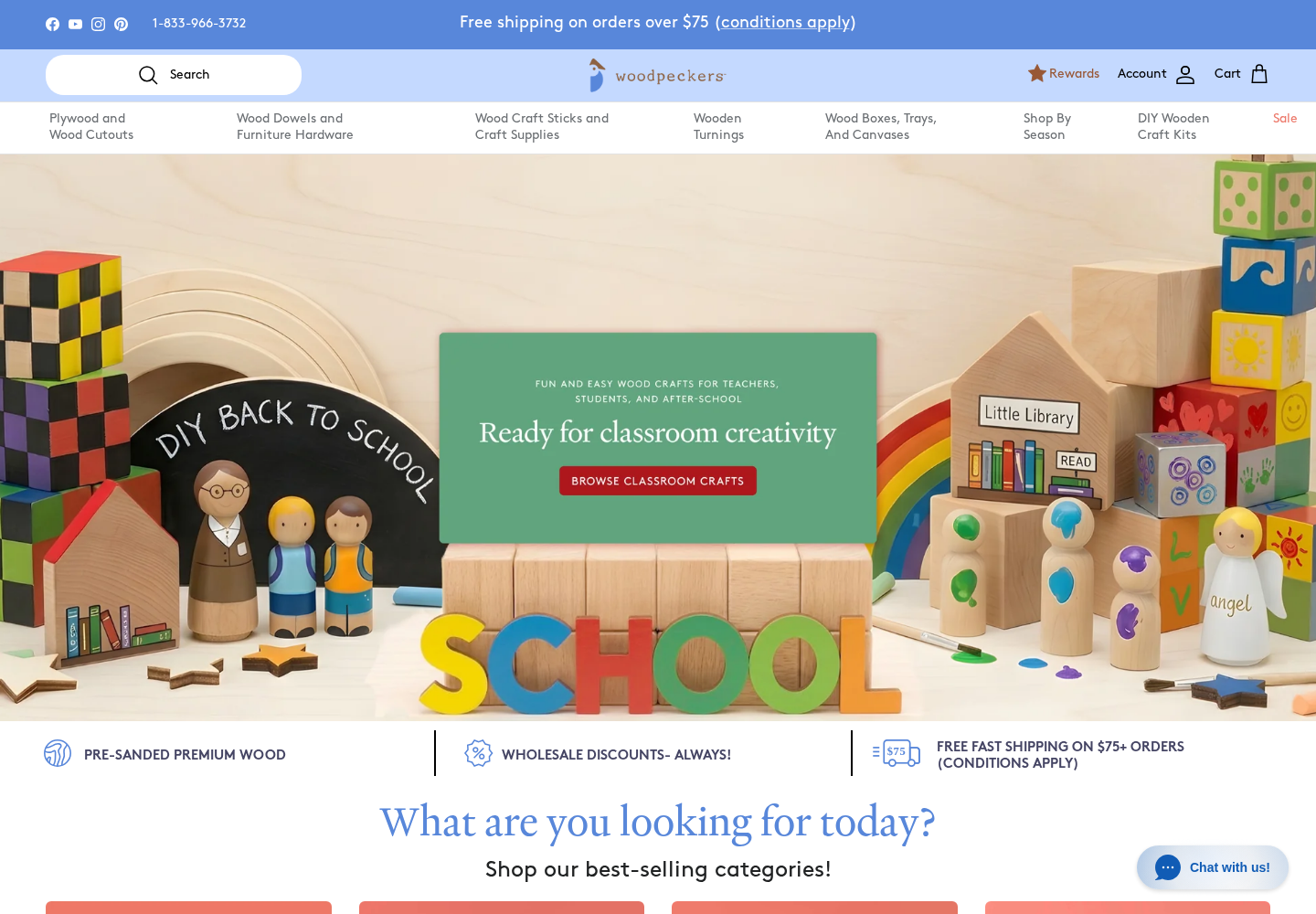 Woodpeckers Crafts website designed by Falcon Marketing
