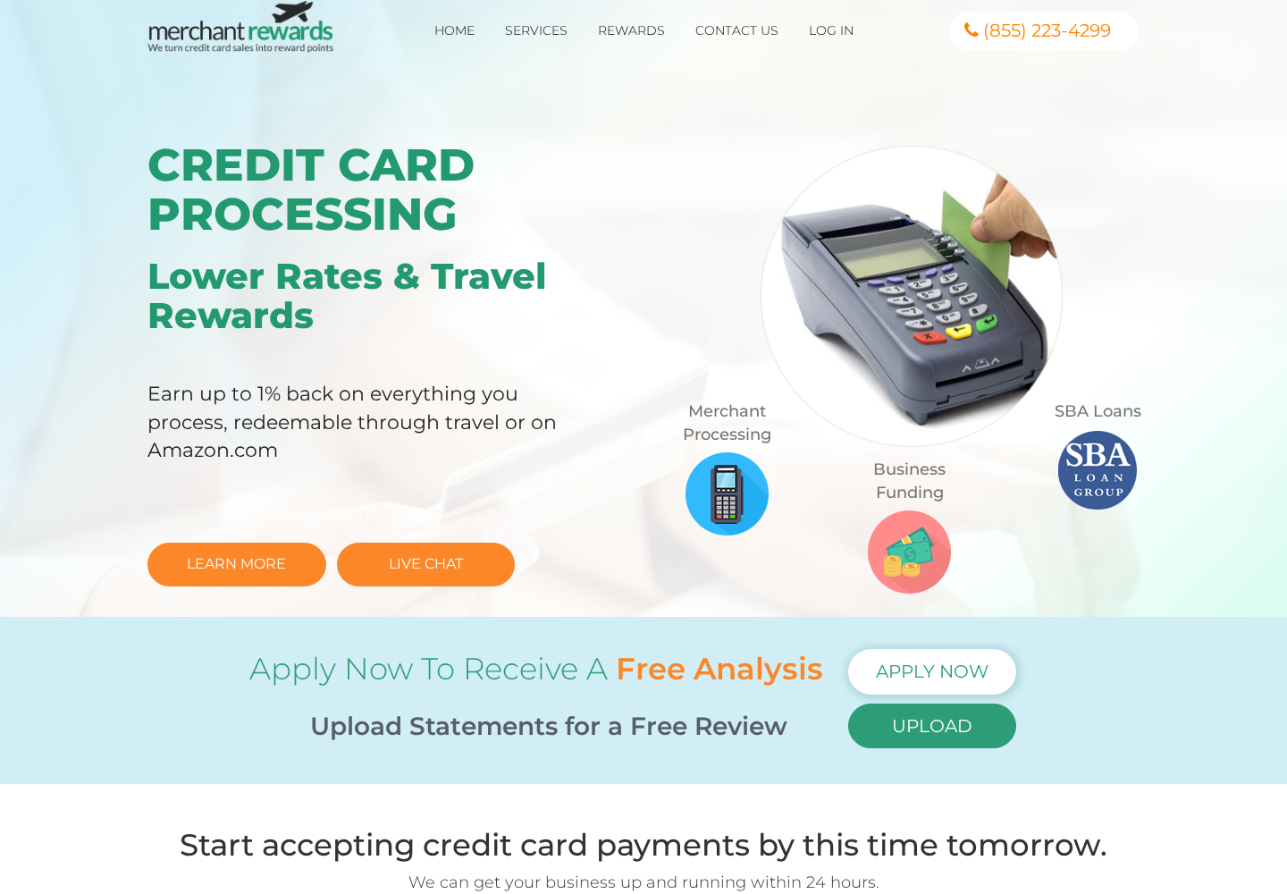 Get Merchant Rewards website designed by Falcon Marketing