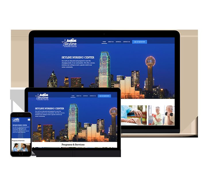 Skyline Nursing Center website designed by Falcon Marketing