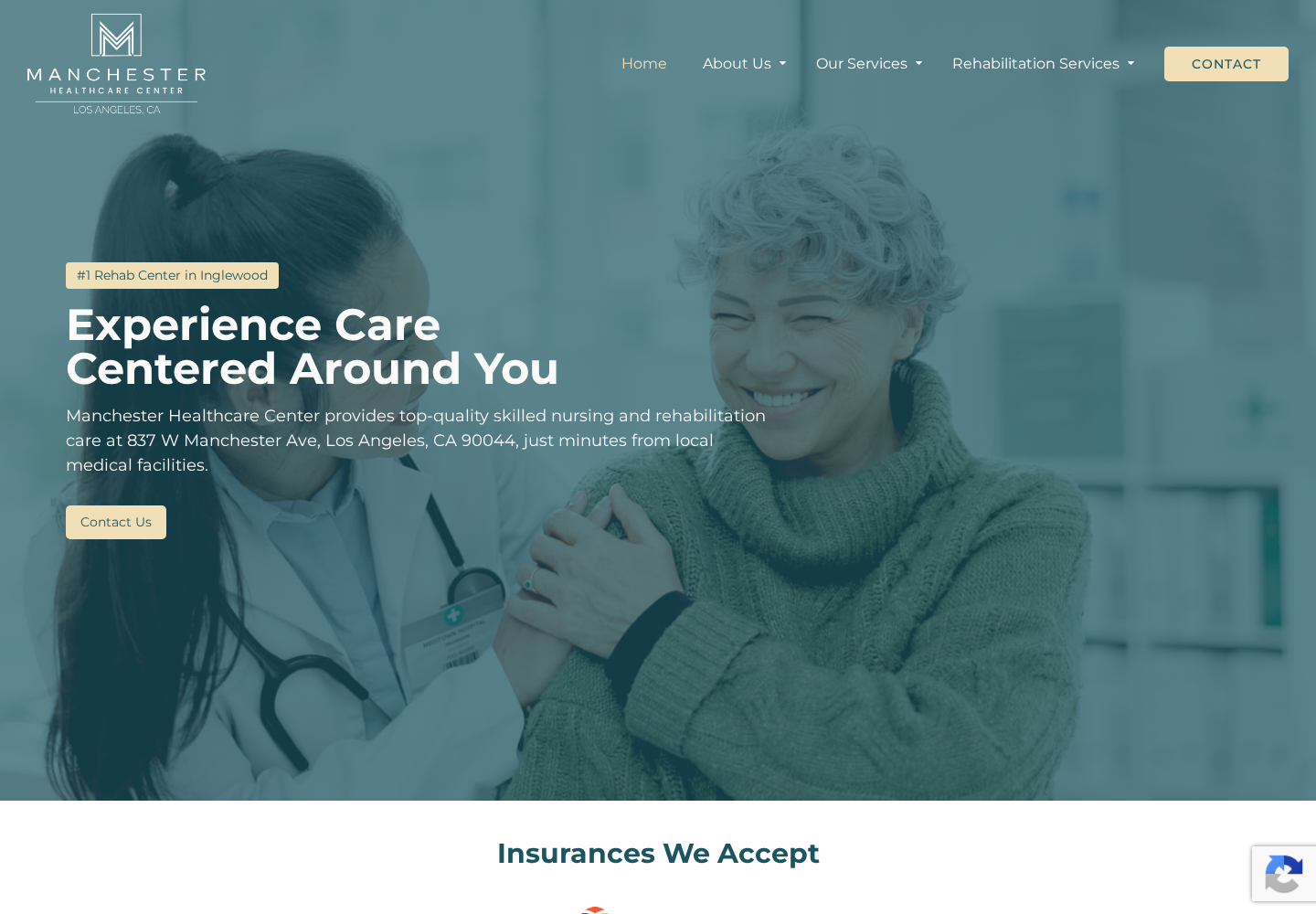 Manchester Healthcare Center website designed by Falcon Marketing