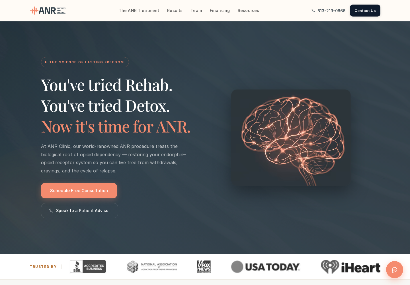 ANR Clinic website designed by Falcon Marketing