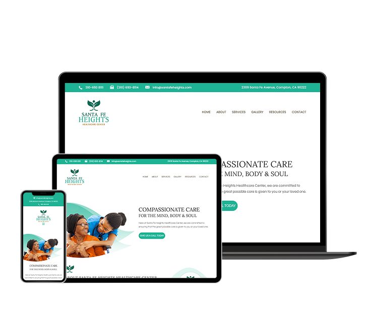 Santa Fe Heights Healthcare website designed by Falcon Marketing