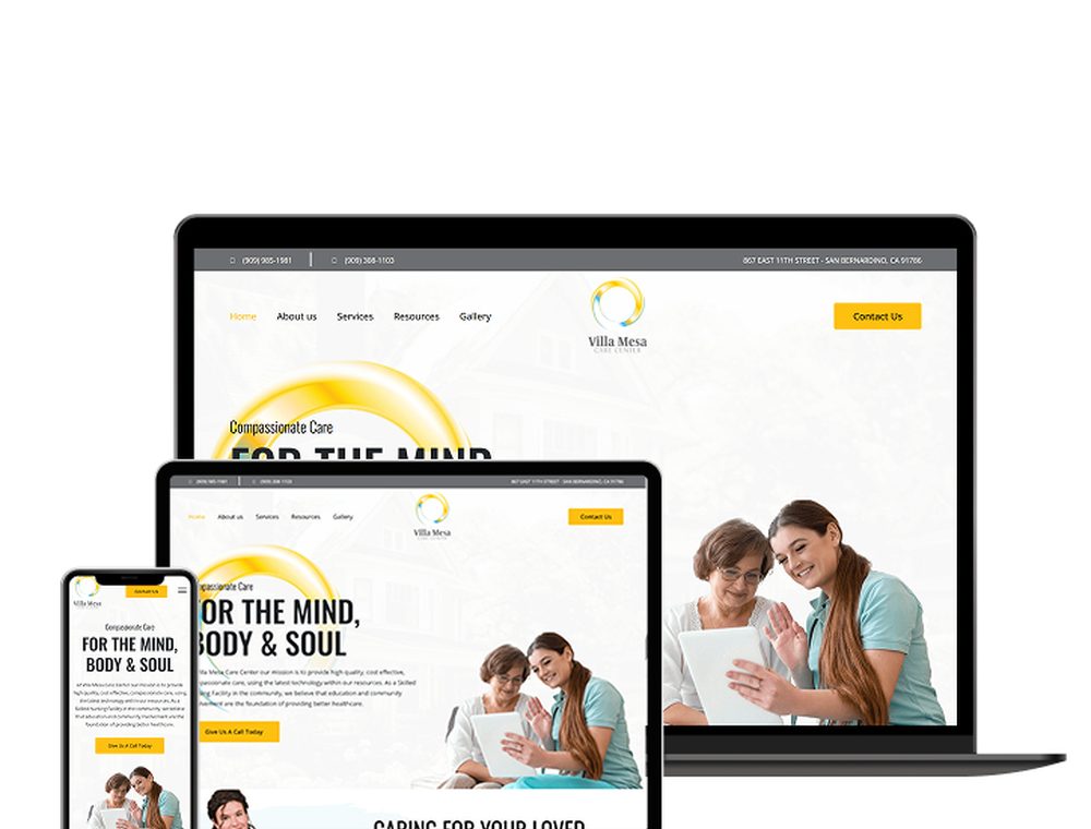 Villa Mesa Care Center website designed by Falcon Marketing