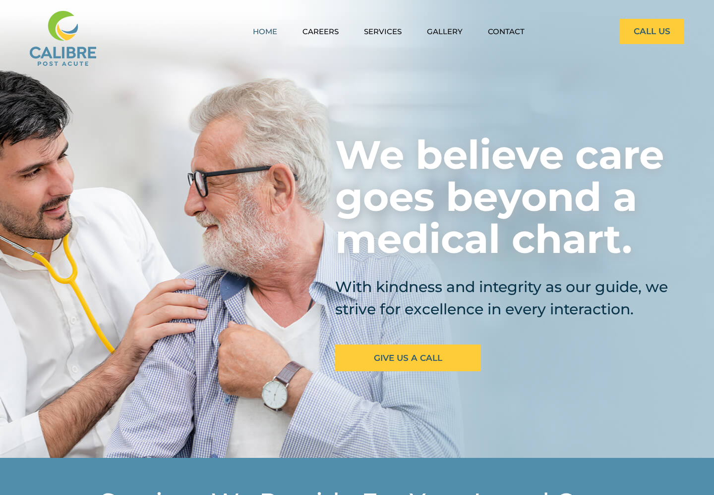 Calibre Post Acute website designed by Falcon Marketing