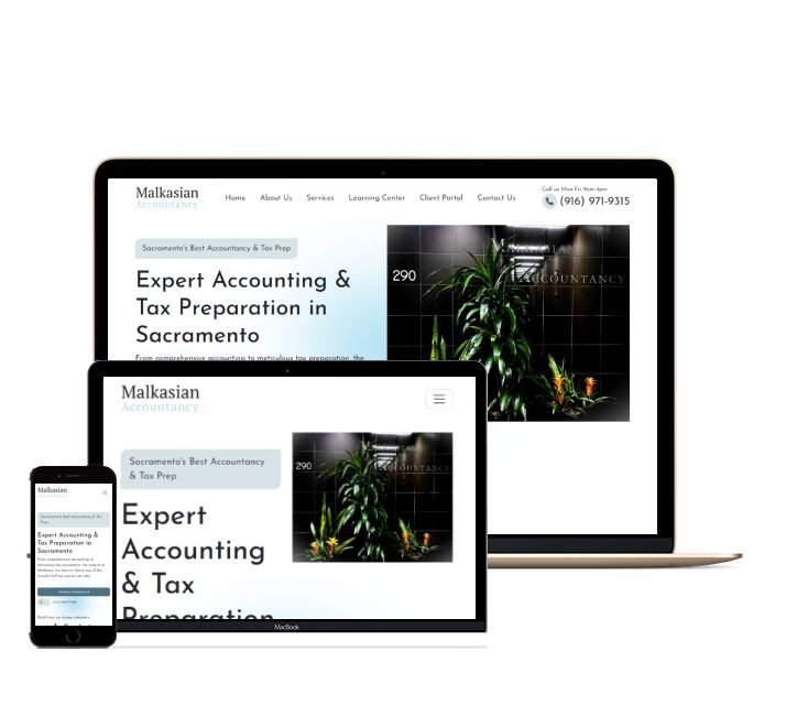 Malkasian website designed by Falcon Marketing