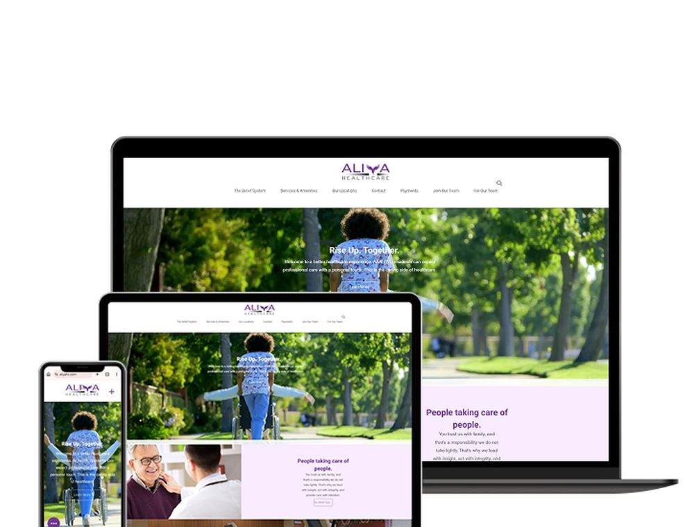 ALIYA Healthcare website designed by Falcon Marketing
