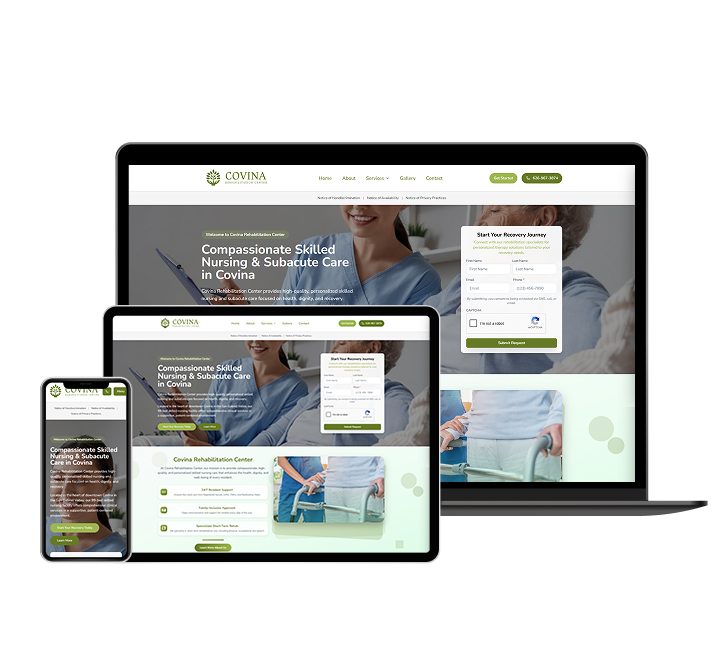 Covina Rehabilitation Center website designed by Falcon Marketing