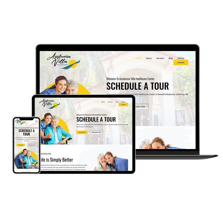 Asistencia Villa Healthcare Center website designed by Falcon Marketing