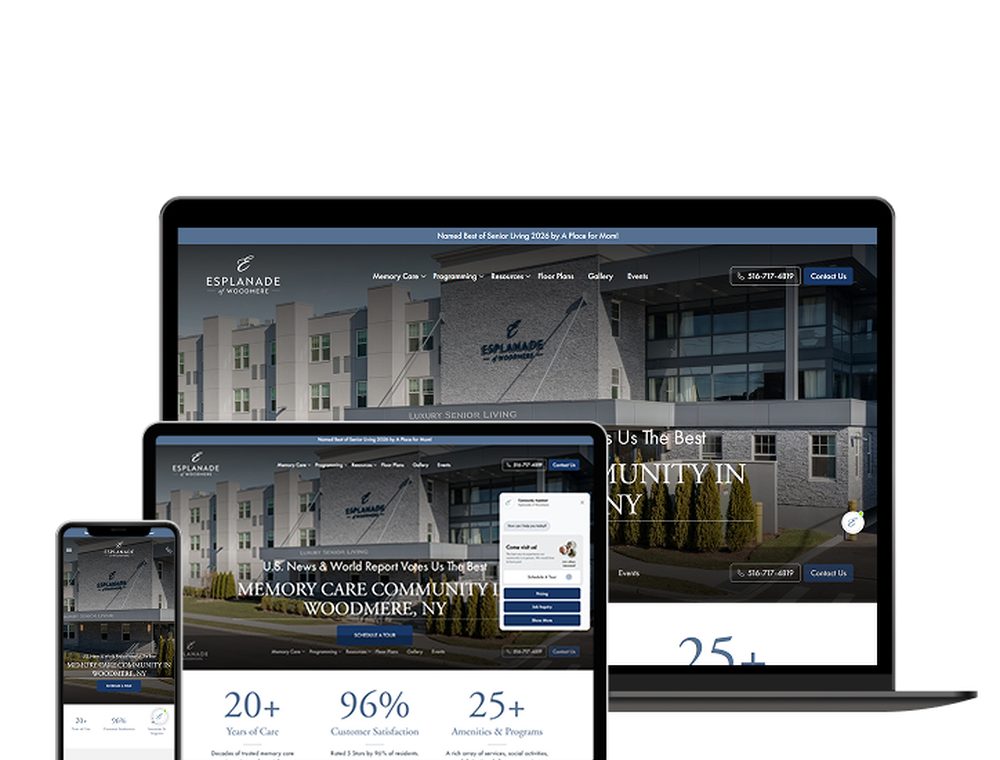 Esplanade of Woodmere website designed by Falcon Marketing