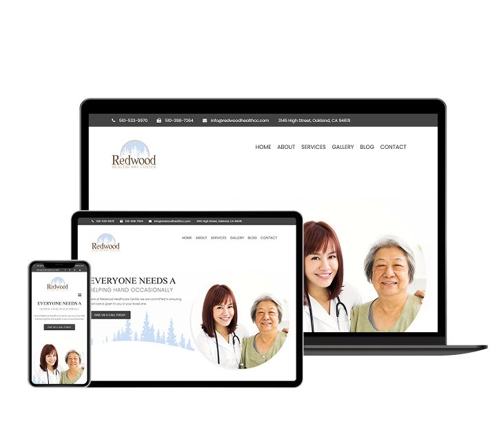 Redwood Healthcare Center website designed by Falcon Marketing
